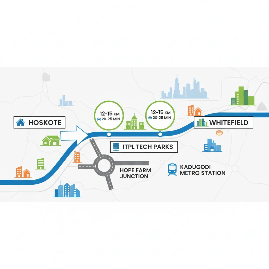 Hoskote to Whitefield Commute Distance