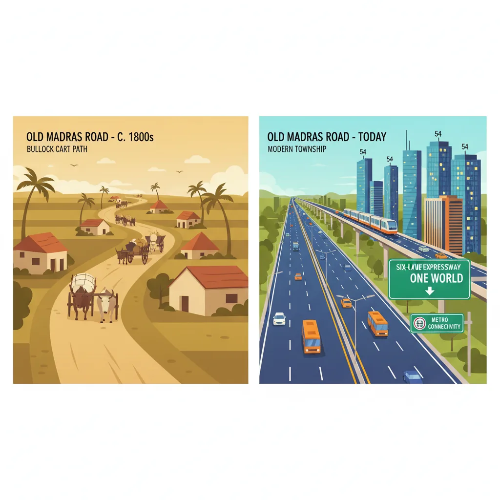 How has Old Madras Road changed?