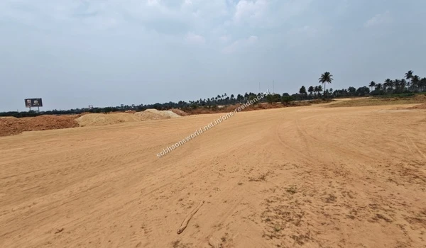 Clear Sandy Terrain Broad wide view of the clear sandy leveled terrain at the Sobha One Residences property