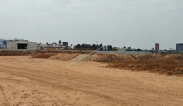 Excavated Earth Mounds Assorted mounds of excavated soil prepared for grading at the Sobha One Residences construction grounds