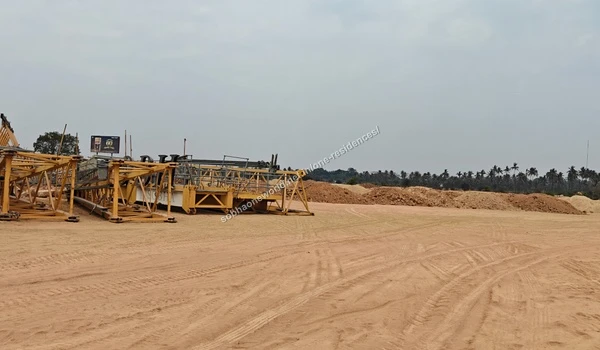 Ground Levelling Close up view of the ground levelling and dirt mounds at the Sobha One Residences site