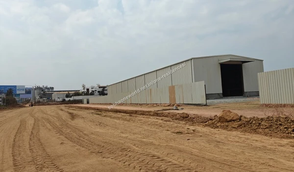 Exterior view of the extensive temporary facility and perimeter fencing set up at the Sobha One Residences development site
