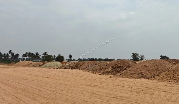 Soil Excavation Mounds of excavated soil piled across the construction site of Sobha One Residences