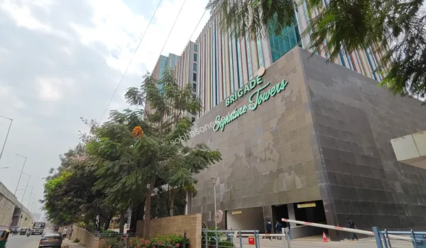 Wide view of the Bearys Global Research Triangle entrance showcasing the premium commercial infrastructure near Sobha One World