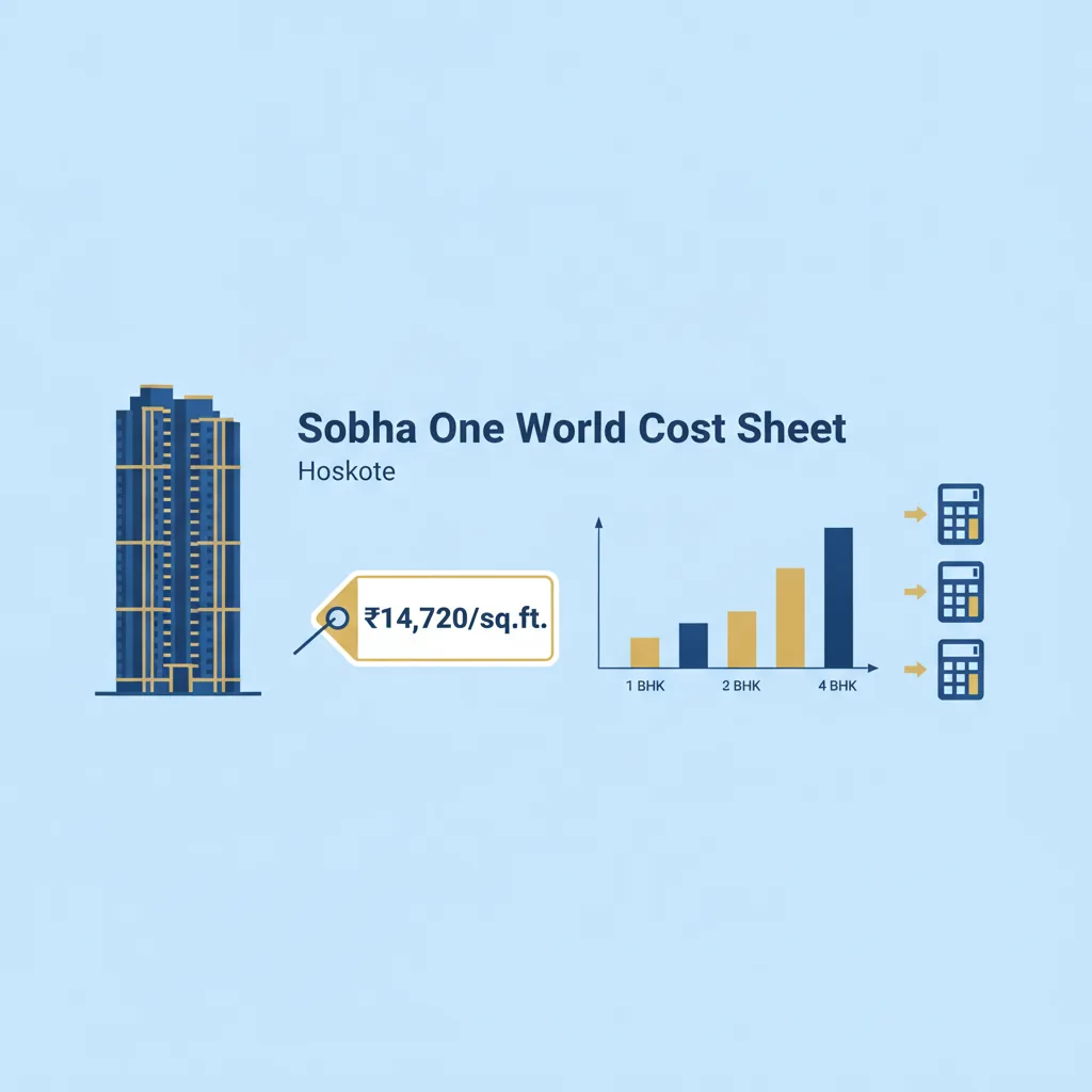Sobha One World Cost Sheet | Breakdown of Taxes & Charges