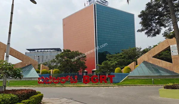 Wide view of the sprawling IT campus gate and beautifully landscaped surroundings near the Sobha One World project