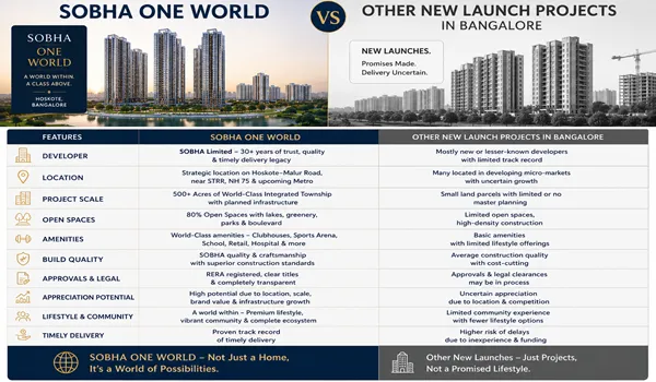 Sobha One World Vs Other New Launch Projects In Bangalore