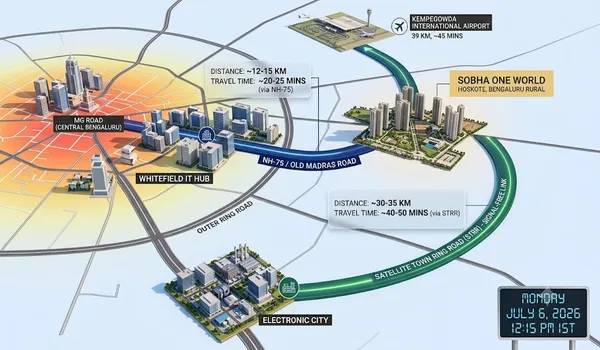 Understanding The Connectivity: Distance From Sobha One World To Electronic City And Whitefield
